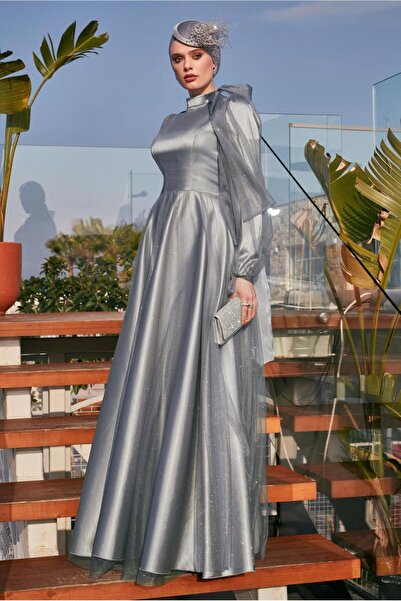 Alvina Silvery Tulle Evening Dress 50525