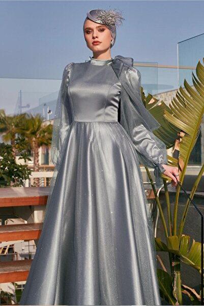 Alvina Silvery Tulle Evening Dress 50525