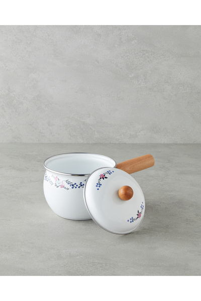 English Home Florina Enamel Sauce Pot 1.6L White