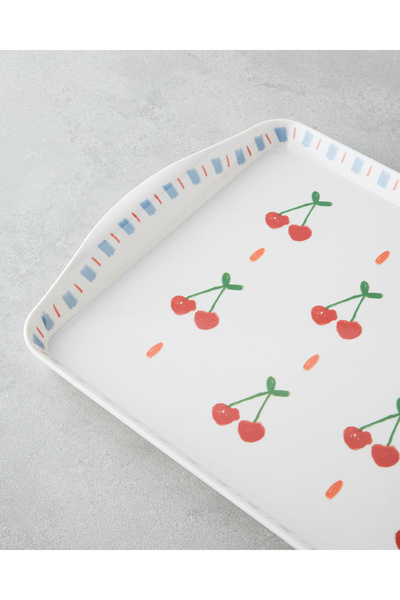 English Home Cherries Melamin Tepsi 24x39 Cm Kırmızı