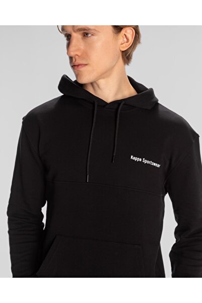 Kappa Αυθεντικό ανδρικό μαύρο φούτερ Theo με κουκούλα