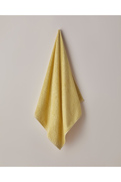 English Home Border Check Cotton Bath Towel 70X140 cm Yellow