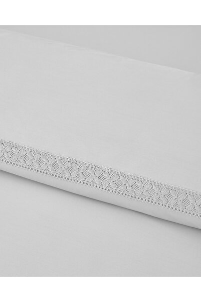 English Home Lace Elegance Kopanakili Perkal King Size Duvet Cover Set 240X220 cm White