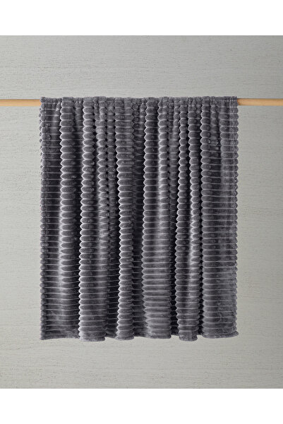 English Home Modern Line Çizgili Super Soft Tek Kişilik Battaniye 150x200 cm Koyu Gri