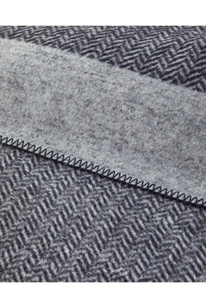 English Home Modern Chevron Pamuk Akrilik Tek Kişilik Battaniye 150x200 cm Koyu Gri