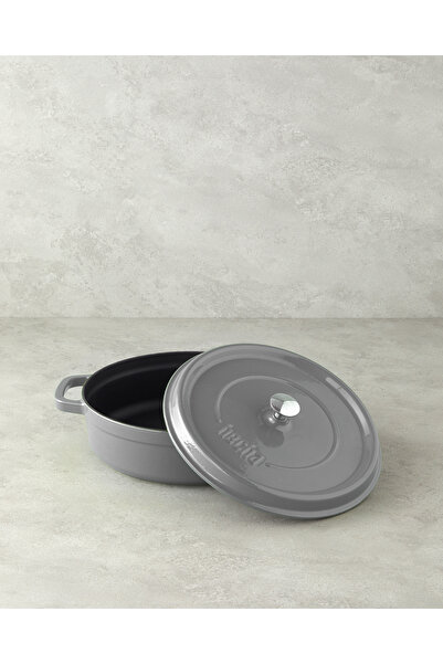 Hecha Cast Iron Shallow Pot 28 cm Gray