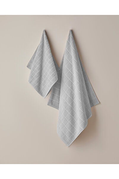 English Home Chequer Cotton Face Towel 50X80 cm Gray