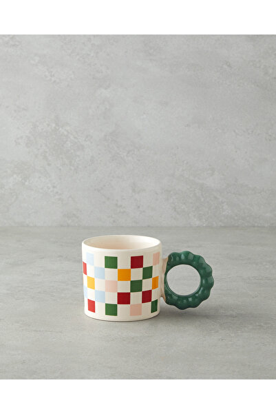 English Home Checkerboard Seramik Kupa 260 ml Renkli