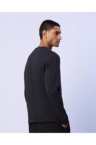 Kappa Axel Erkek Siyah Regular Fit Uzun Kollu Tişört