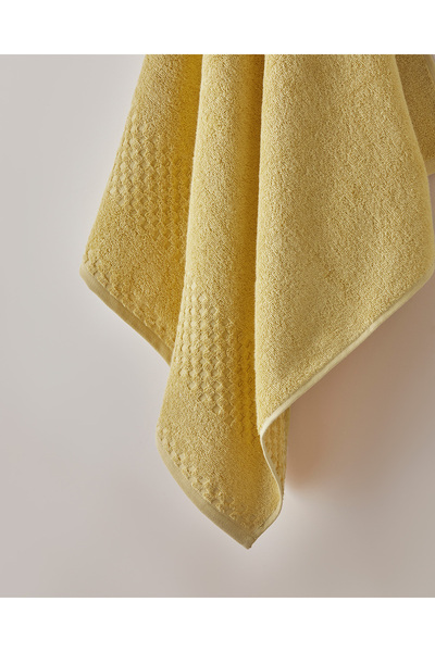 English Home Border Check Cotton Bath Towel 70X140 cm Yellow