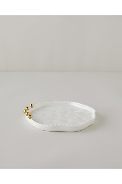 English Home Golden Gleam Porcelain Pasta Plate 24 cm White-Gold