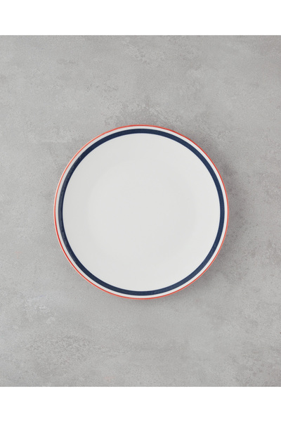 English Home Fanciful Bone Porselen Servis Tabağı 25 cm Lacivert-Kırmızı