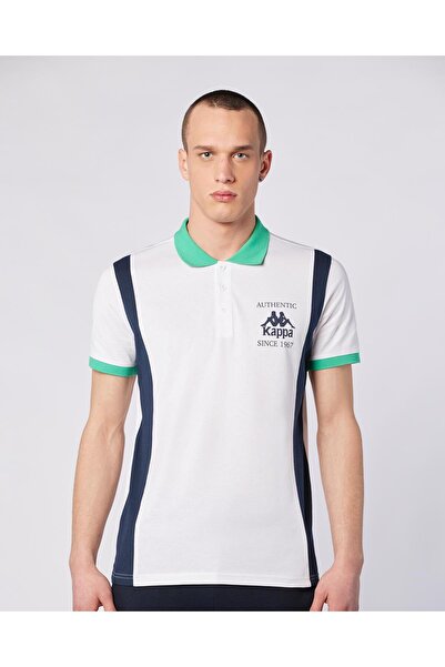 Kappa Tony Polo Tee Erkek Beyaz-Lacivert-Yeşil Regular Fit Polo Yaka Tişört
