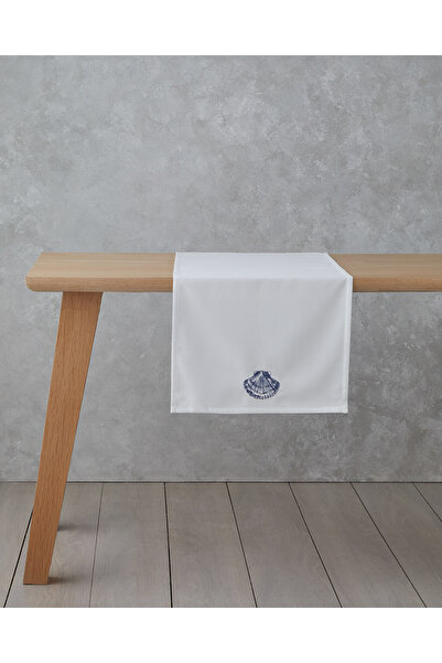 English Home Κάλυμμα κρεβατιού Shellwave Polyester 40x140 cm Λευκό - Μπλε