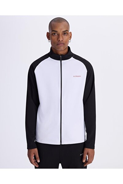 Kappa Tenerife Men's White-Black Regular Fit Zip-Up Sweatpants