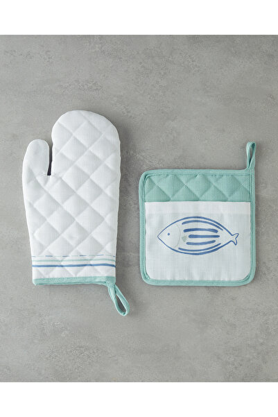 English Home Aqualuna Polyester 2-Piece Kitchen Set 17X30 cm + 20X20 cm Blue - Green