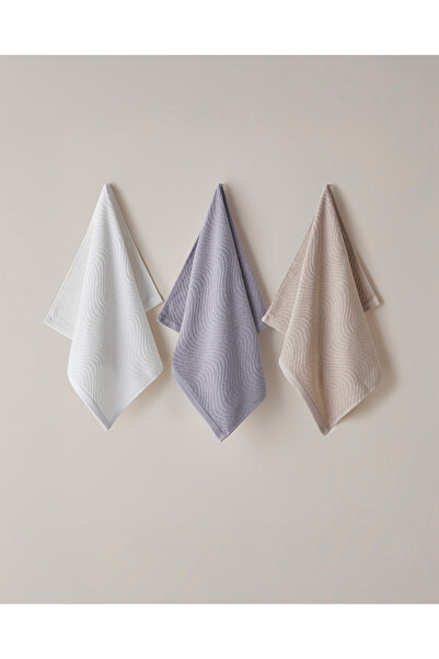 English Home Wave Cotton Face Towel 50X70 cm Ecru