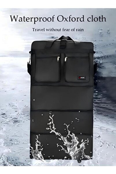 fun zone Expandable 56-75L Capacity Collapsible Rolling Travel Luggage Bag Wi...