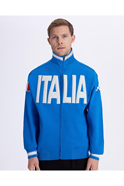 Kappa Authentic Eroi Jkt İtalia Erkek Mavi Regular Fit Fermuarlı Eşofman Üstü