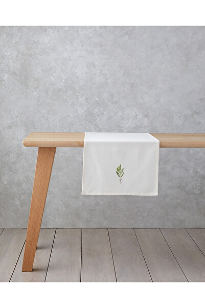 English Home Serenika Pamuk Polyester Runner 40x140 cm Beyaz - Yeşil