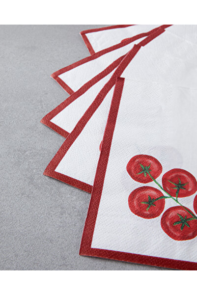 English Home Clyra Kağıt 20'li Kağıt Peçete 33x33 cm Beyaz - Kırmızı