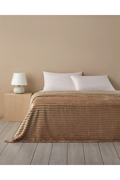 English Home Κουβέρτα διπλής κρεβατοκάμαρας Modern Line Striped Super Soft 200x220 cm Μπεζ