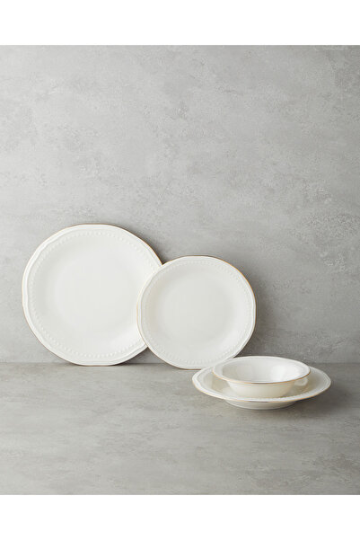 English Home Livia Porselen Yemek Takımı 24 Parça 6 Kişilik Gold