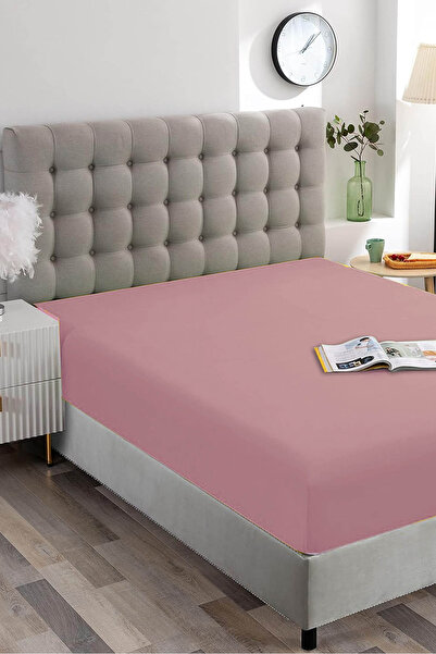Rivaİstanbul Powder Pink Cotton Single Fitted Sheet 100X200