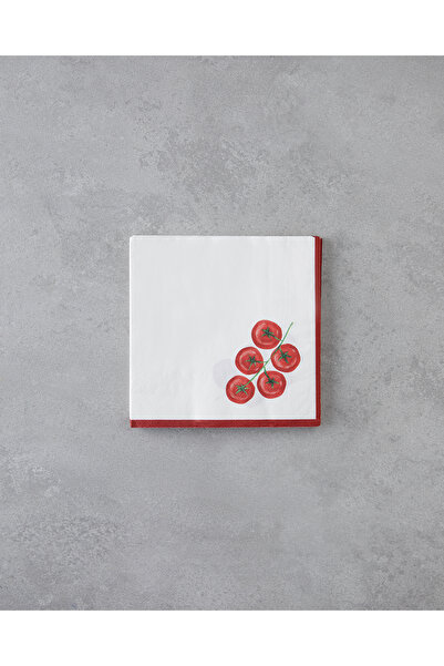 English Home Clyra Kağıt 20'li Kağıt Peçete 33x33 cm Beyaz - Kırmızı