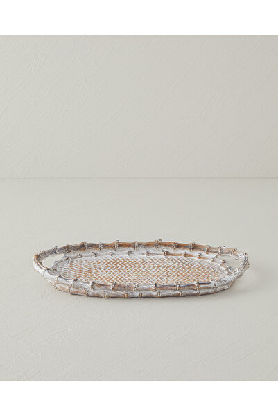 English Home Doris Dekoratif Tepsi 33x3,5x19,5 cm Naturel