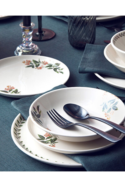 English Home Керамічний столовий сервіз Elena 16 предметів на 4 персони GreenOrange