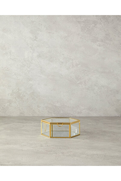 English Home Διακοσμητικό κουτί από χρυσό χρώμα Deluxe Glass
