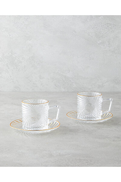 English Home Goldie Cam 4 Parça 2 Kişilik Çay Fincanı Takımı 170 ml Gold