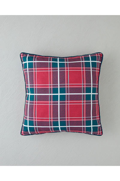 English Home Poloski Kırlent Kılıfı 45x45 cm Kırmızı - Yeşil