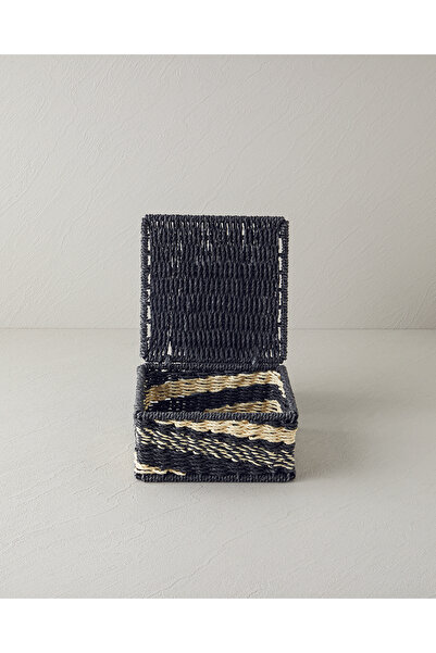 English Home Denver Paper Rope Decorative Box 18X18X8Cm Natural-Black