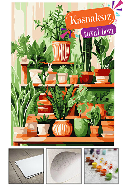 Corvo Özel Boyama Kağıdı Sayılarla Boyama Seti Boya ve Fırça Dahil (AHŞAPSIZ)...