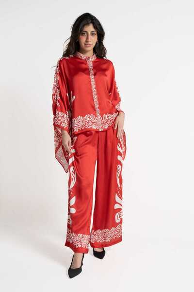 mica Women's Wide-Leg Printed Long Trousers