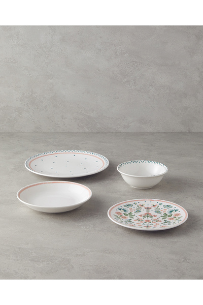 English Home Enola Seramik Yemek Takımı 16 Parça 4 Kişilik Yeşil