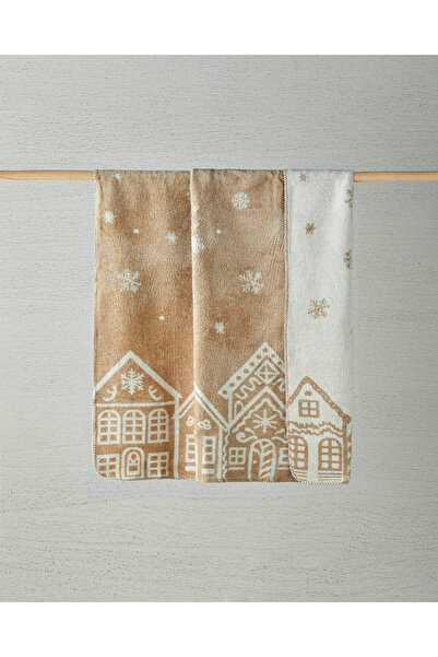 English Home Gingerbread cottage Akrilik Pamuklu Tv Battaniye 130x170 cm Bej