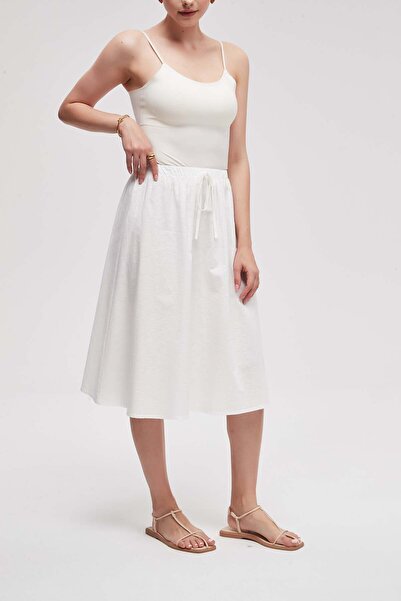 Livia Solid Loose Fit Midi Skirt