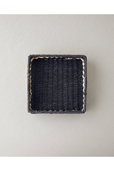 English Home Denver Paper Rope Decorative Tray Natural-Black