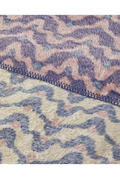 English Home Heritage Akrilik Pamuklu Çift Kişilik Battaniye Mavi