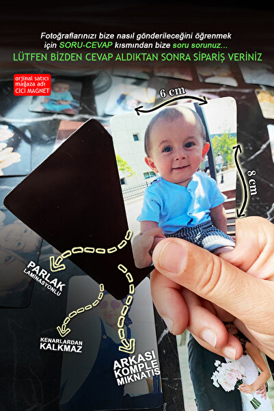 CiciMagnet 25 Adet Resimli Ve Fotoğraflı Kişiye Özel Magnet Buzdolabı Için (8X6 CM)