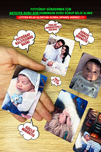 CiciMagnet 25 Tane Fotoğraflı Kişiye Özel Resimli Buzdolabı Magneti (8x6 cm)