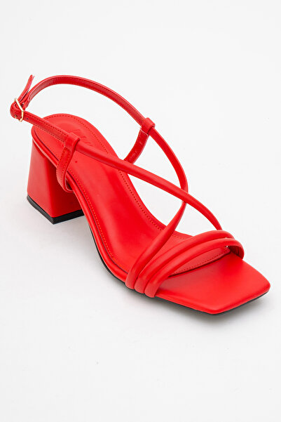 LuviShoes Daisy Red Skin Women's Heeled Shoes