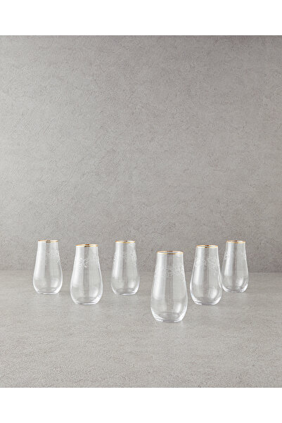 English Home Gracy Crystal - Set of 6 450 ml Gold Cups