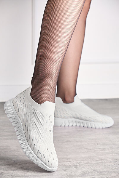 Nstil Бели плетени дамски спортни обувки с каменна ортопедична гума, дишаща, ...