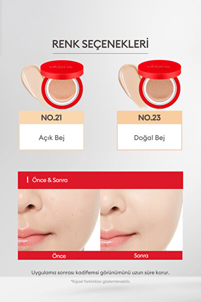 Missha Kadife Mat Görünüm Sağlayan Cushion Fondöten 15g Velvet Finish Cushion Spf 50 No.23