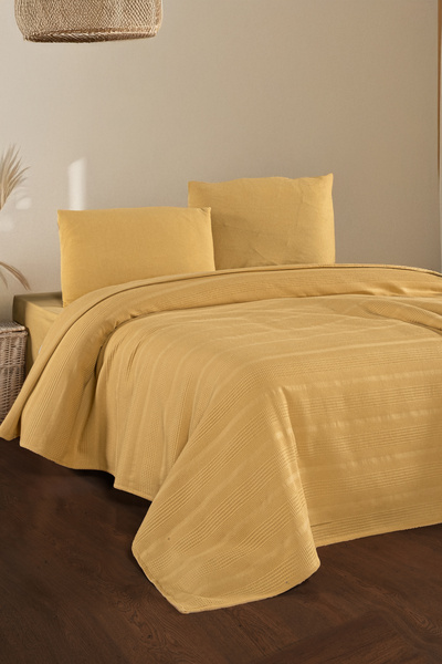 evdehome Cotton Softy Unpadded Double Pike Bedspread 200 X 230 cm