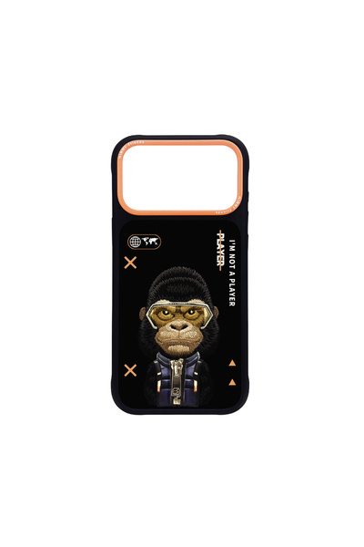 Nimmy iPhone 17 Pro Max Uyumlu 3D Gözlük Fermuar Gorilla Detaylı Nakış İşleme...